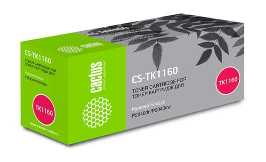 Картридж Cactus CS-TK1160 черный (7200стр.) для Kyocera Ecosys P2040dn/P2040dw