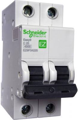 

Выключатель автоматический Schneider Electric EASY9 ВА 2П 25А C 4.5кА 2DIN 2полюса 82х36мм, Белый