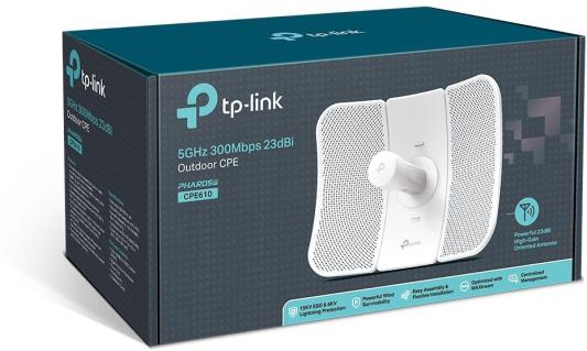 Точка доступа TP-LINK CPE610 802.11n 300Mbps 5 ГГц 1xLAN LAN белый
