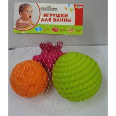 

Игрушки для ванны Капитошка Игрушки пластизоль массажные мячики разноцветный от 1 года ПВХ