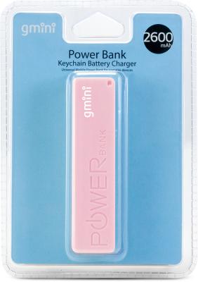 Внешний аккумулятор Power Bank 2600 мАч Gmini GM-PB026-P розовый