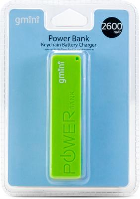 Внешний аккумулятор Power Bank 2600 мАч Gmini GM-PB026-G зеленый