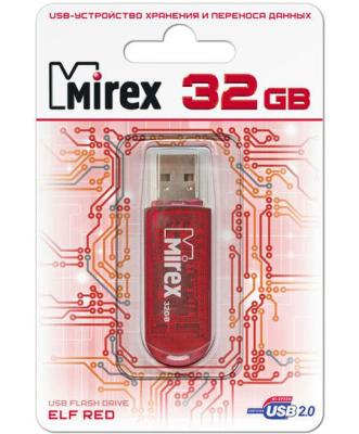 Флеш накопитель 32GB Mirex Elf, USB 2.0, Красный