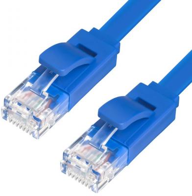 Greenconnect Патч-корд прямой 20.0m, UTP кат.5e, синий, позолоченные контакты, 24 AWG, литой, GCR-LNC01-20.0m, ethernet high speed 1 Гбит/с, RJ45, T568B