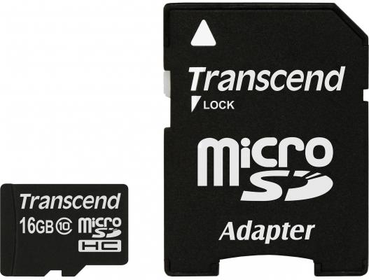 Карта памяти MicroSDHC 16GB Transcend Class10 (TS16GUSDHC10)