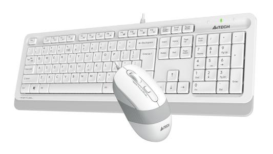 A-4Tech Клавиатура + мышь A4 Fstyler F1010 WHITE клав:белый/серый мышь:белый/серый USB [1147556]