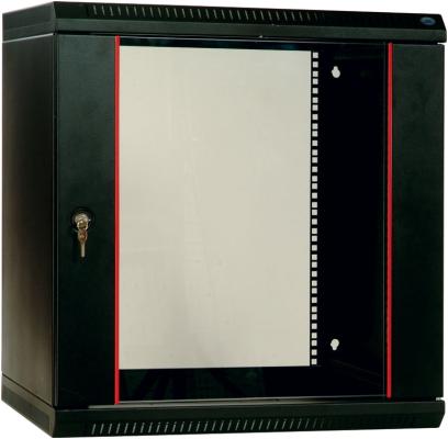 Шкаф телекоммуникационный настенный разборный ЭКОНОМ 12U (600 ? 520) дверь стекло, цвет черный