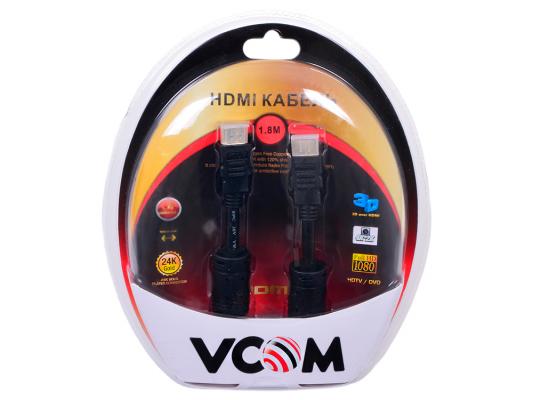 Кабель Vcom HDMI 19M/M ver:1.4-3D, 1,8m, позолоченные контакты, 2 фильтра <VHD6020D-1.8MB> Blister