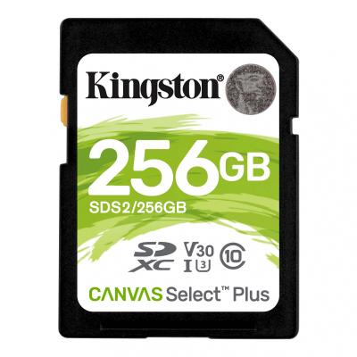 Карта памяти SDHC 256Gb Kingston Class10 Canvas Select 100R CL10 UHS-I (SDS2/256GB)