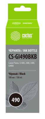 Чернила Cactus CS-GI490BKB черный100мл для Canon Pixma G1400/G2400/G3400
