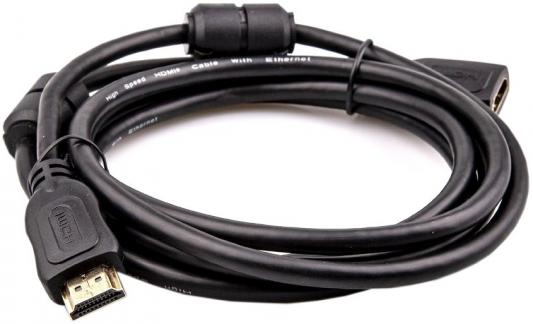 Удлинитель HDMI 2м TELECOM TCG200MF-2M круглый черный