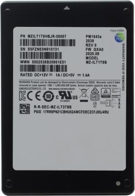 Твердотельный диск 1920GB Samsung Enterprise PM1643a, V-NAND, 2.5", SAS, [R/W - 2100/1800 MB/s]  TBW 3504 OEM