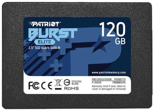 Твердотельный накопитель SSD 2.5" 120 Gb Patriot PBE120GS25SSDR Read 450Mb/s Write 320Mb/s 3D NAND TLC