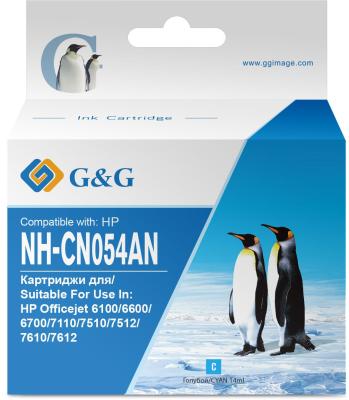 Картридж струйный G&G NH-CN054AN голубой (14мл) для HP Officejet 6100/6600/6700/7110/7510