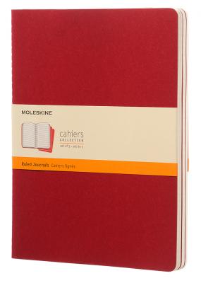 Блокнот Moleskine CAHIER JOURNAL CH121 XLarge 190х250мм обложка картон 120стр. линейка клюквенный (3шт)