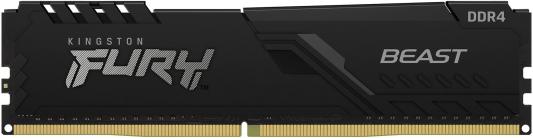 Оперативная память для компьютера 16Gb (1x16Gb) PC4-25600 3200MHz DDR4 DIMM CL16 Kingston FURY Beast Black (KF432C16BB/16)
