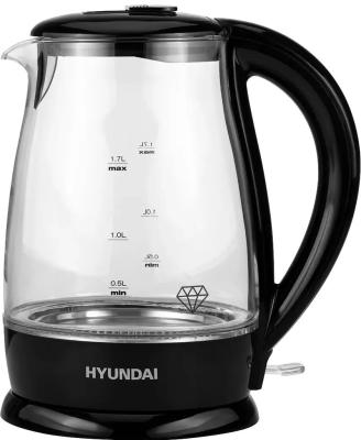 Чайник электрический Hyundai HYK-G2011 2200 Вт чёрный 1.7 л стекло