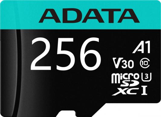 Карта памяти MICRO SDXC 256GB W/AD. AUSDX256GUI3V30SA2-RA1 ADATA