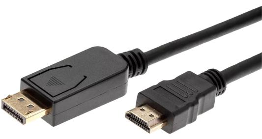 Кабель HDMI DisplayPort 1.8м AOpen ACG494-1.8M круглый черный