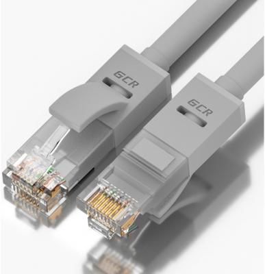 GCR Патч-корд прямой 13.0m UTP кат.5e, серый, позолоченные контакты, 24 AWG, литой, ethernet high speed 1 Гбит/с, RJ45, T568B, GCR-51516