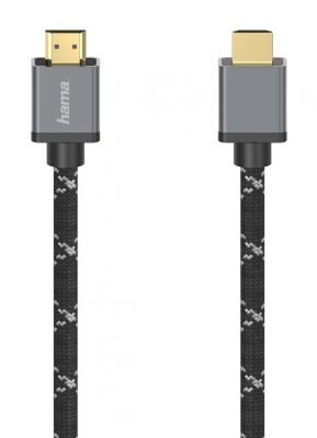 Кабель HDMI 1м HAMA H-205238 плоский черный/серый