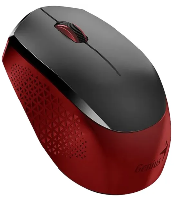 Мышь беспроводная Genius NX-8000S. Бесшумная, 3 кнопки, для правой/левой руки. Сенсор Blue Eye. Частота 2.4 GHz.Цвет: красный.