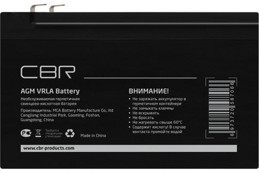Аккумуляторная CBR VRLA батарея CBT-GP12120-F2 (12В 12Ач), клеммы F2