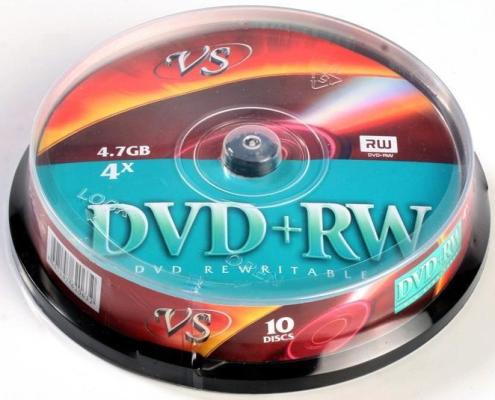 Диск DVD+RW VS 4.7 Gb, 4x, Cake Box (10), (10/200)