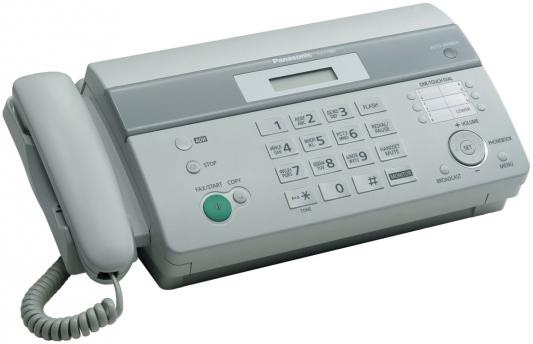 Факс Panasonic KX-FT982RUW на т/бумаге, 9600 бит/с, АОН, справ 100 аб., монитор (белый)