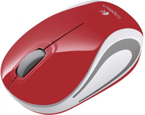 Мышь беспроводная Logitech M187 красный USB 910-002737/910-002732