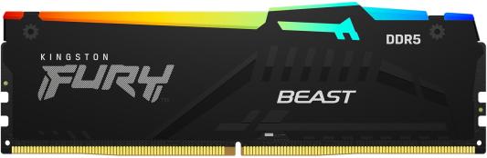 Оперативная память для компьютера 16Gb (1x16Gb) PC5-48000 6000MHz DDR5 DIMM Unbuffered CL40 Kingston FURY Beast RGB KF560C40BBA-16
