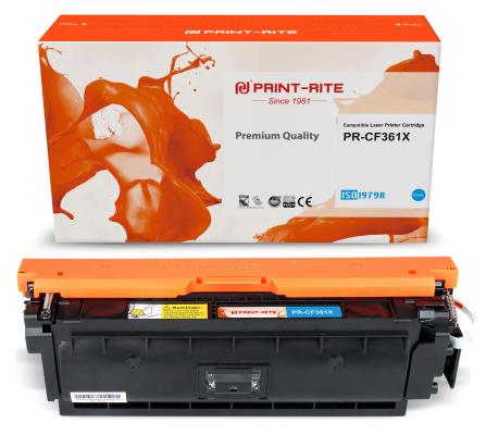 Картридж Print-Rite PR-CF361X для CLJ M552dn/M553dn/M553N/M553x 9500стр Голубой