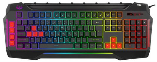 Игровая клавиатура SVEN KB-G8800 черная (USB, мембранная, 109 клавиш, RGB подсветка)