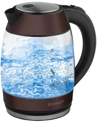 Чайник электрический Scarlett SC-EK27G100 2200 Вт чёрный коричневый 1.7 л стекло