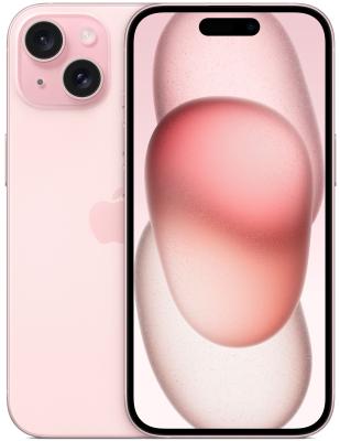 Смартфон Apple A3092 iPhone 15 256Gb розовый моноблок 3G 4G 2Sim 6.1" iOS 17 802.11 a/b/g/n/ac/ax NFC GPS