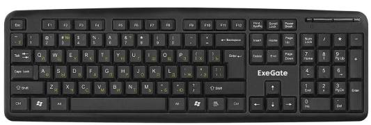 Exegate EX279937RUS Клавиатура Exegate LY-331, <USB, шнур 1,5м, черная, 104кл, Enter большой>, OEM