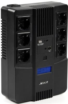 ИБП Бастион SKAT-UPS 800-AID-IN-1x9 220В 480Вт дисплей 1АКБ 9Ач внутр. меандр. (8935)