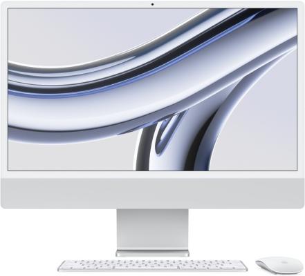 Моноблок Apple iMac A2874 24" 4.5K M3 8 core (4.05) 8Gb SSD512Gb 8 core GPU macOS WiFi BT 143W клавиатура мышь Cam серебристый 4480x2520
