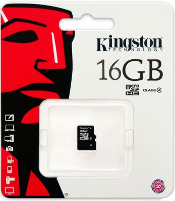 Карта памяти MicroSDHC 16GB Kingston Class4 no Adapter <SDC4/16GBSP>