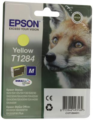 Картридж Epson Original T1284 (желтый) для S22/SX125  (C13T12844011)