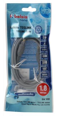 Оптоволоконный кабель Audio Belsis Toslink цифровое аудио, 1.8м. BW1490