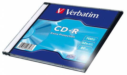 Диски CD-R Verbatim 700Mb 48x-52x Slim 1шт 43347/348/415