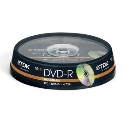 Диски DVD-R 4.7Gb TDK 16x  10 шт  Cake Box