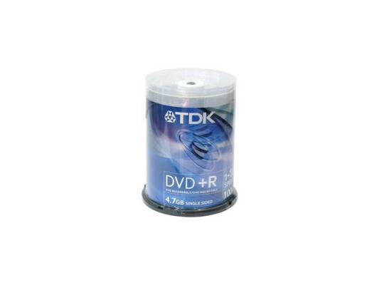 Диски DVD+R 4.7Gb TDK 16x  100 шт  Cake Box  Printable