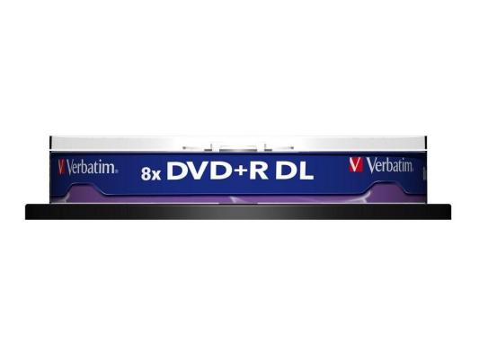 Диски DVD+R 8.5Gb Verbatim 8x  10 шт  Cake box  Dual Layer  <43666>