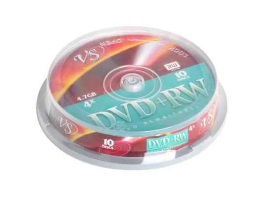 Диски DVD+RW 4.7Gb VS 4х  10 шт  Cake Box 62063