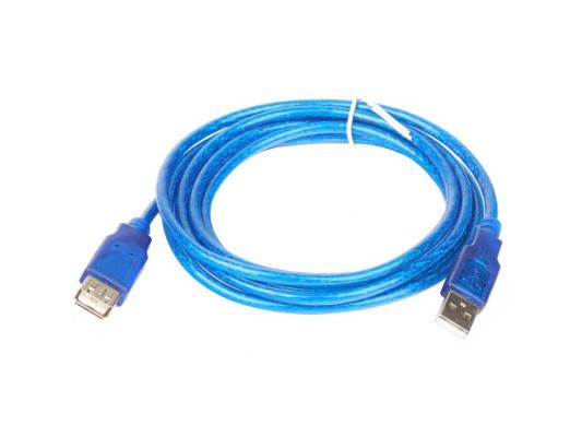 Кабель удлинитель USB 2.0 AM/AF 1.8m Telecom прозрачная, голубая изоляция VU6956