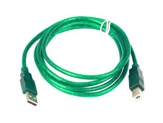 Кабель USB 2.0 AM-BM 1.8м VCOM VUS6900/VUS7110 прозрачная изоляция зеленый