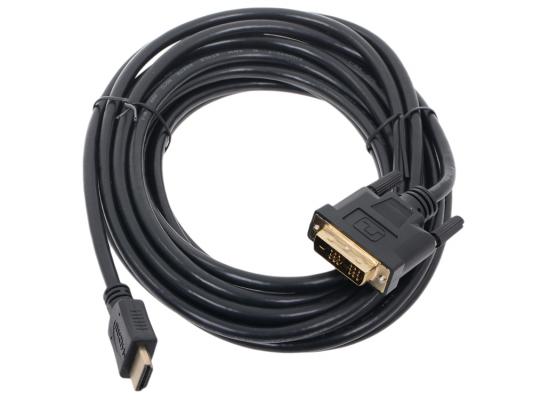 Кабель HDMI-DVI Gembird, 7.5м, 19M/19M, single link, черный, позол.разъемы, экран, пакет