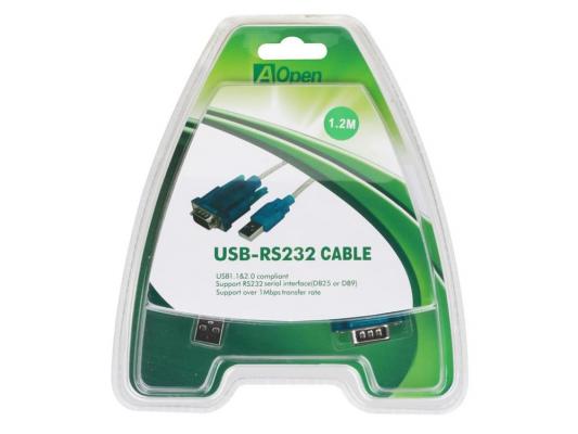 Кабель-адаптер USB AM <-> COM port 9pin (добавляет в систему новый COM порт), Aopen <ACU804>